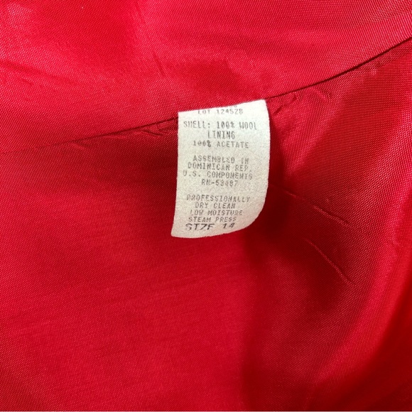 Womens Blazer Jacket 100% Wool Lined Red - Picture 8 of 8